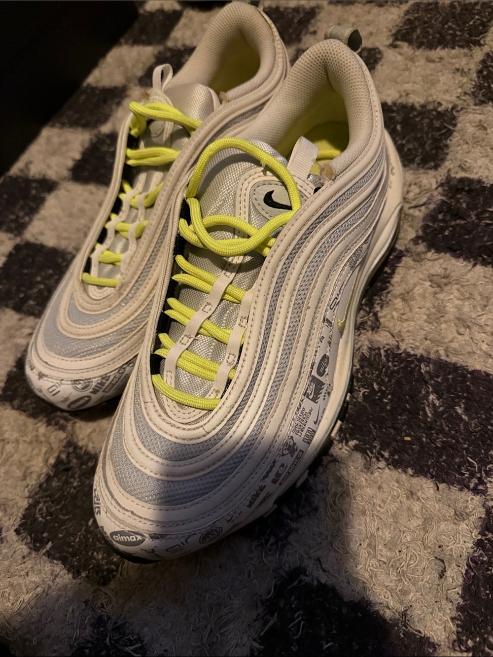 Nike White & Neon Yellow Runner — Air Max Inspired Design